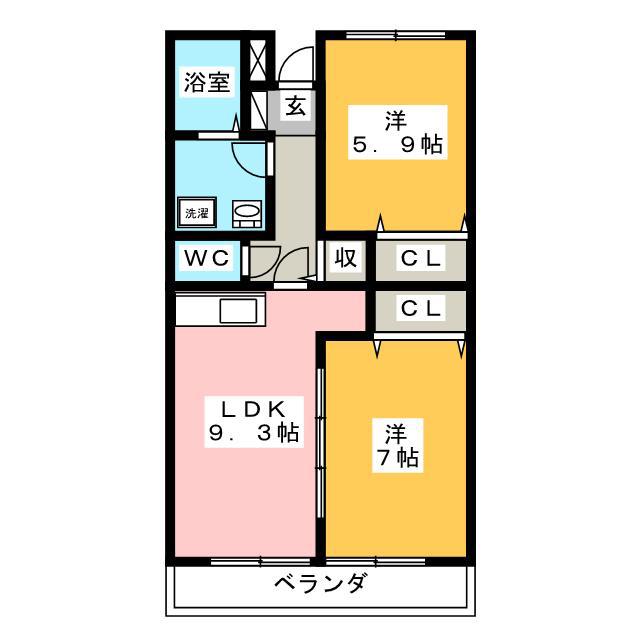 サンロード伊豆(2DK/2階)の間取り写真