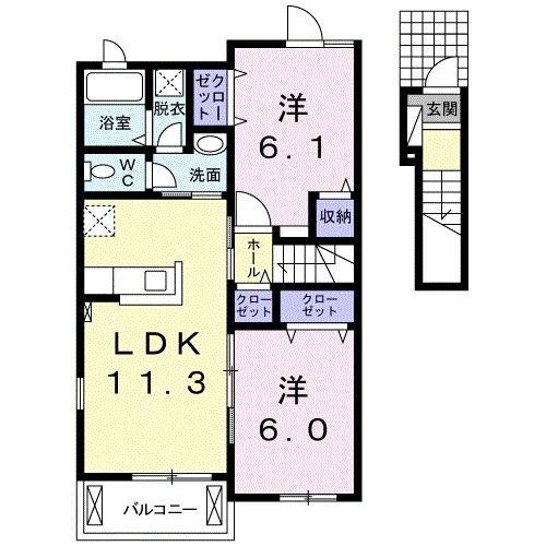 ANDORREA(2LDK/2階)の間取り写真