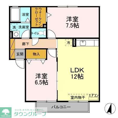 ベルデ藤原(2LDK/2階)の間取り写真