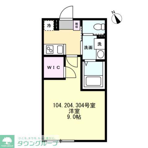 FELICE相模原(1K/3階)の間取り写真