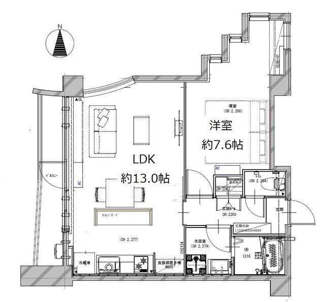 ピエタテール(1LDK/2階)の間取り写真