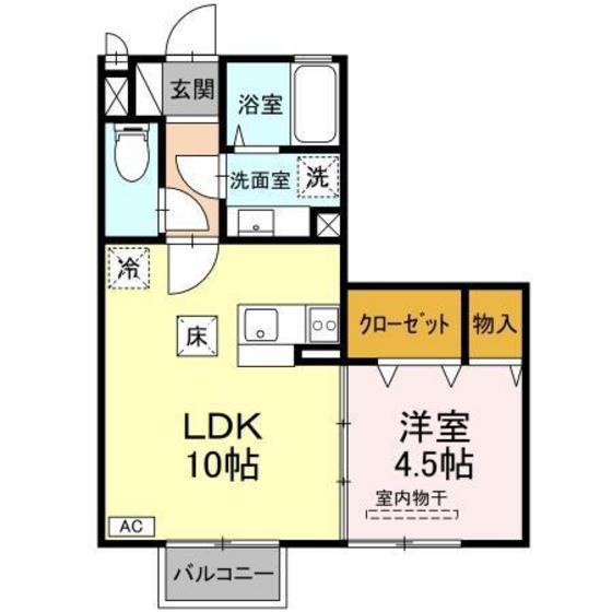ボヌール(1LDK/1階)の間取り写真