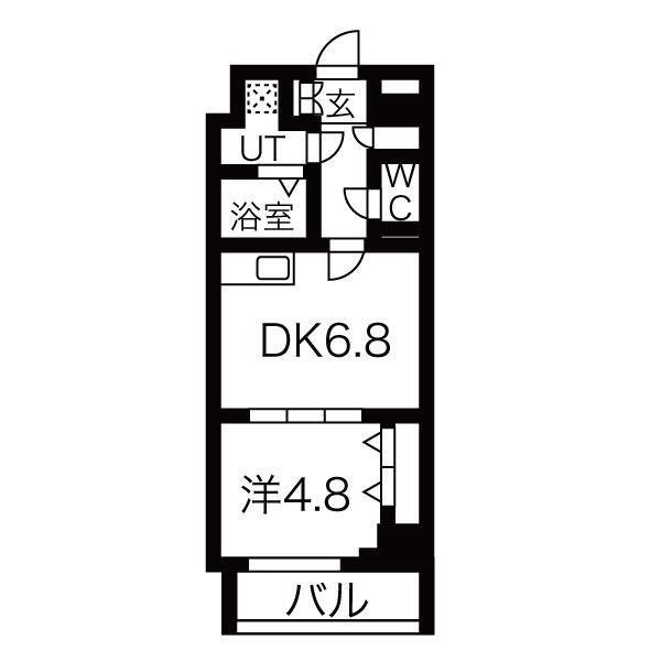 ルネサンスコート築地(1DK/8階)の間取り写真