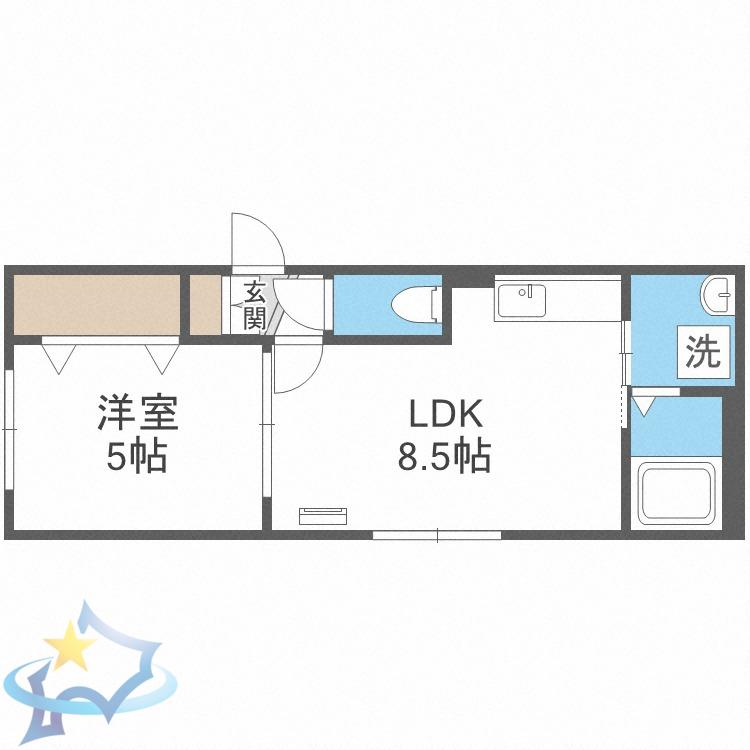 HARMONY TERRACE(1LDK/4階)の間取り写真