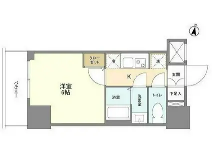 インペリアルフラット武蔵小山(1K/11階)の間取り写真