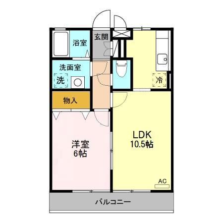 スクエアガーデンKAMAKURA C棟(1LDK/1階)の間取り写真
