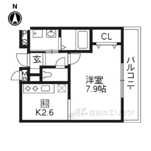 コート・アンシャンテⅡ(1K/2階)の間取り写真