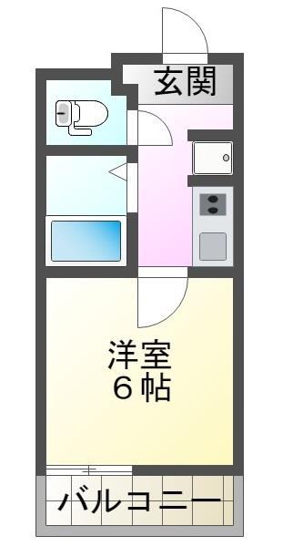 隼人マンション(1K/3階)の間取り写真