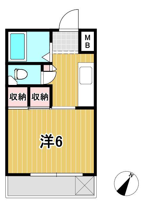 久下谷ハイツ(1K/1階)の間取り写真