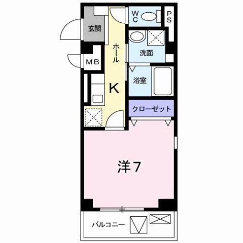 ウェザリア(1K/2階)の間取り写真