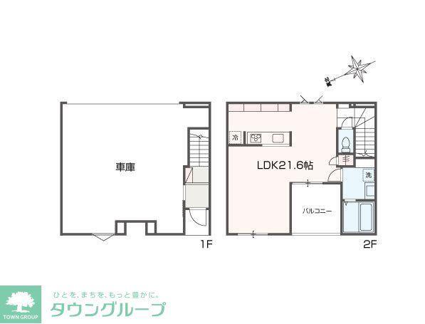 CASA GARAGE FIORIRE I(ワンルーム/1階)の間取り写真