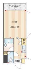 フラッツ和泉(1K/4階)の間取り写真