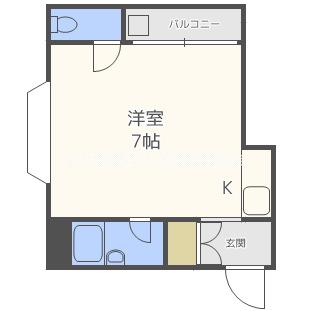 アルバトロス(ワンルーム/2階)の間取り写真