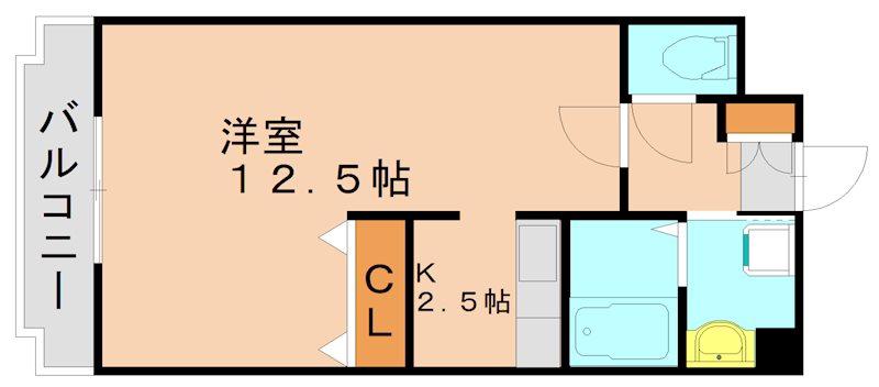 リバーシャトー空港(1K/3階)の間取り写真