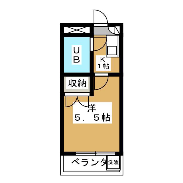 プリンセスコート新宿(1K/4階)の間取り写真