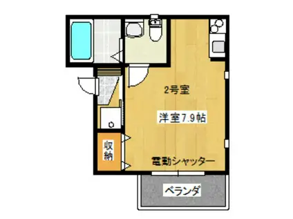 AERA鬼高(ワンルーム/2階)の間取り写真