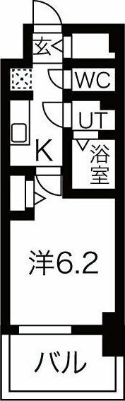 メイクス名駅南II(1K/10階)の間取り写真