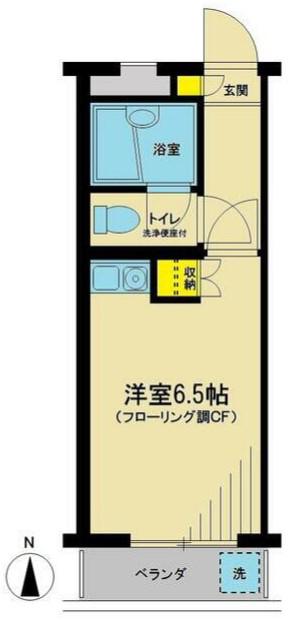 ヒルサイド1(ワンルーム/1階)の間取り写真