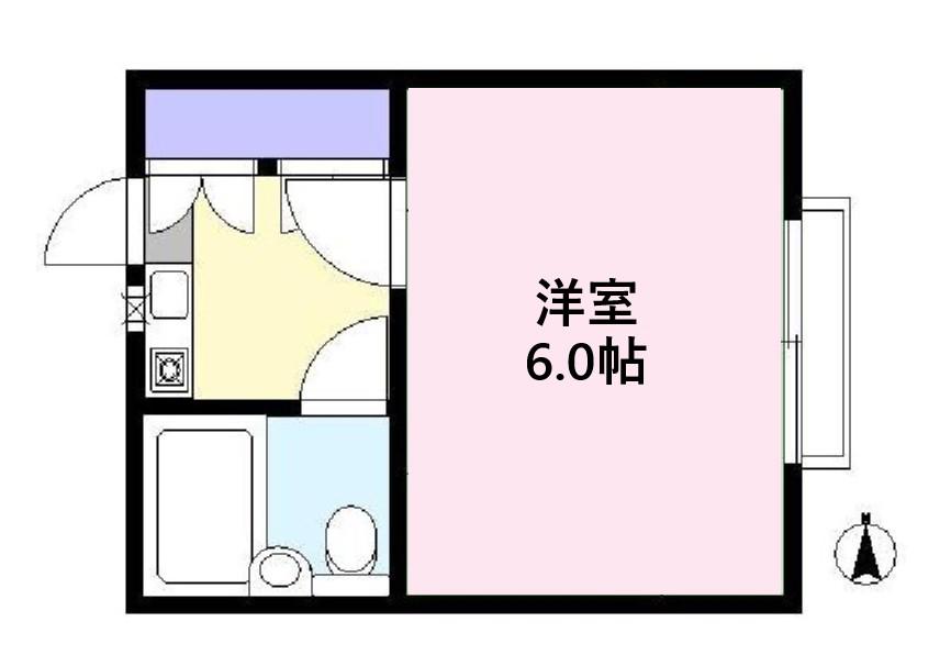 ユースハイム(1K/1階)の間取り写真