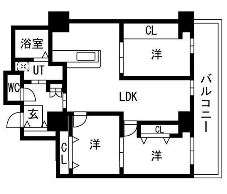 シティコート目黒(3LDK/9階)の間取り写真