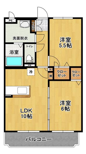 さくらマンション(2LDK/2階)の間取り写真