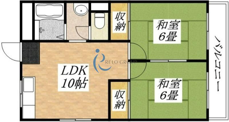 吉本ハイツ(2LDK/2階)の間取り写真