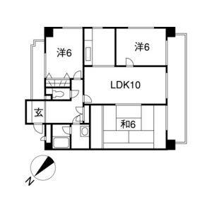 ランドマーク一社(3LDK/4階)の間取り写真