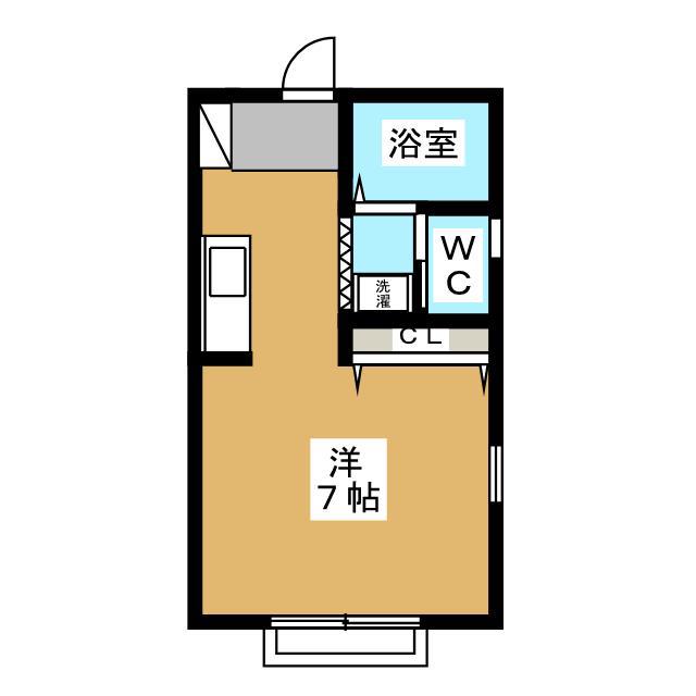パークウッド(ワンルーム/1階)の間取り写真