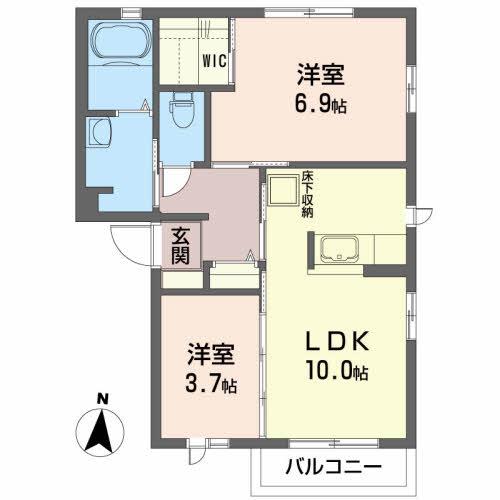 シャーメゾン エテルノ(2LDK/1階)の間取り写真