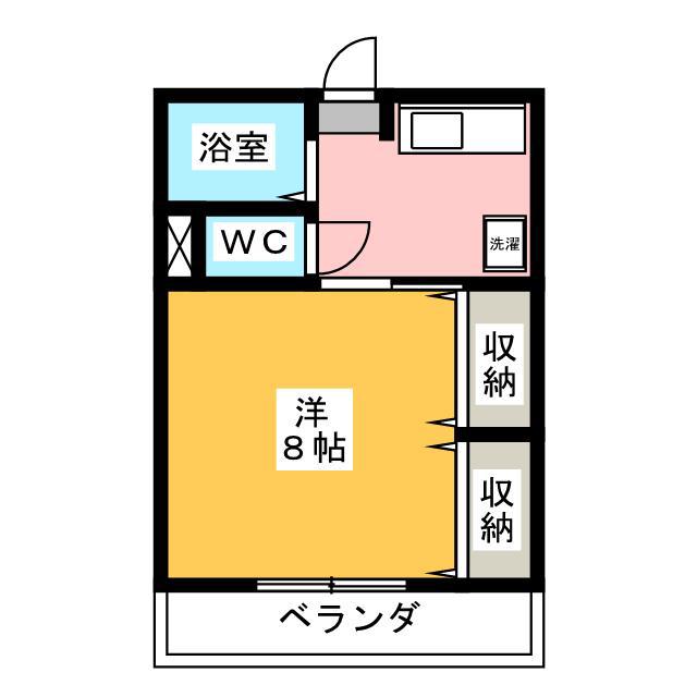 サープラスK(1K/1階)の間取り写真