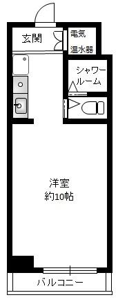 ジーエスハイム山下町(ワンルーム/6階)の間取り写真