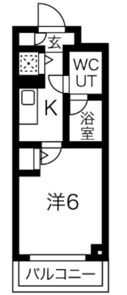 ジェノヴィア渋谷本町グリーンヴェール(1K/2階)の間取り写真