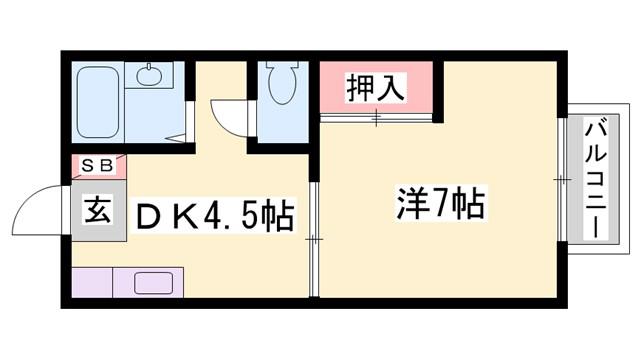 カーサT(1DK/1階)の間取り写真