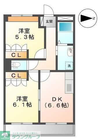 MAJESTAVILLA(2DK/2階)の間取り写真