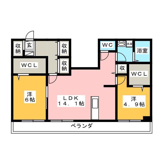 MOCHA(2LDK/2階)の間取り写真