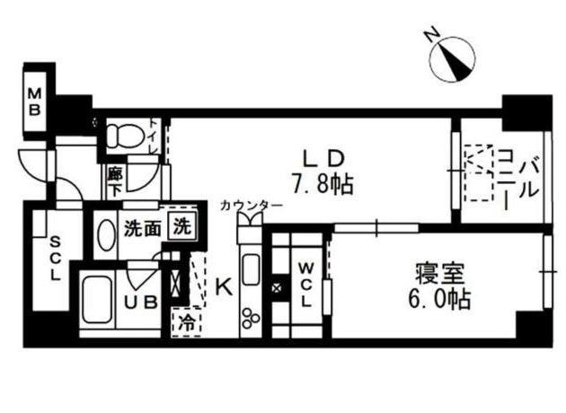 レジディア日本橋浜町(1LDK/10階)の間取り写真