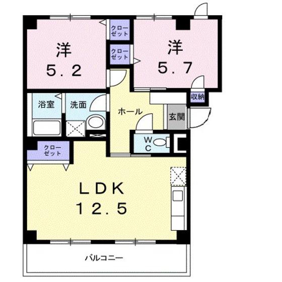 さくらマンションB(2LDK/2階)の間取り写真