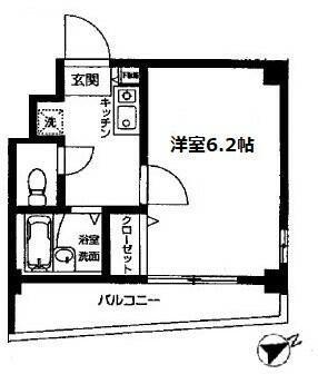 メゾン石神東池袋(1K/2階)の間取り写真