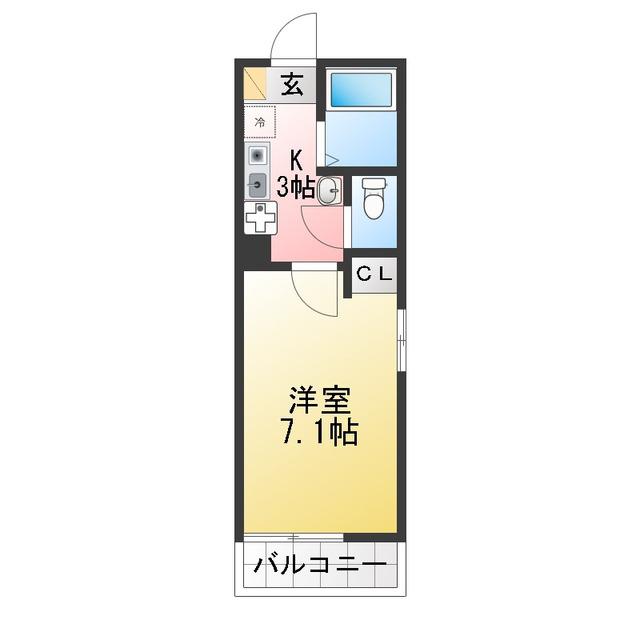 グランルーチェ金沢八景(1K/3階)の間取り写真