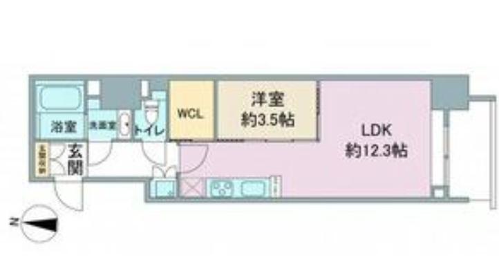 スリーアイランドタワー久屋大通(1LDK/4階)の間取り写真