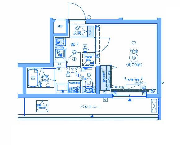 ARCOBALENO KIKUNA(1K/4階)の間取り写真