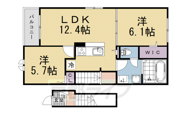 メゾン ブリアン(2LDK/1階)の間取り写真