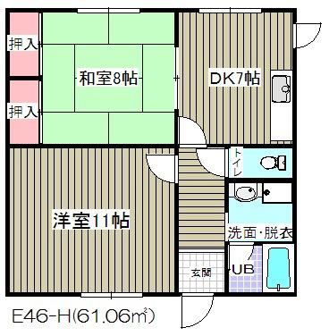 阿部南葛西第1マンション(2DK/1階)の間取り写真