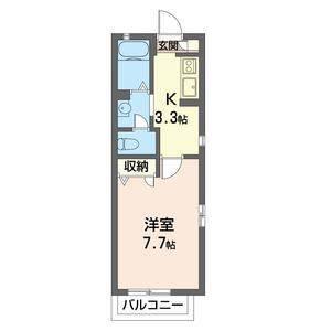 アズール(1K/1階)の間取り写真