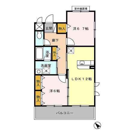 エクセレンスフジエ(2LDK/1階)の間取り写真
