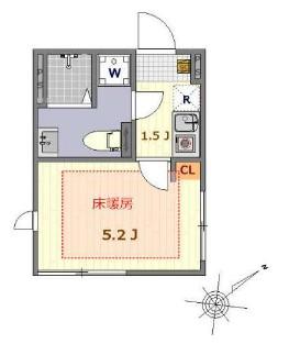 THE ROOMS 羽田(1K/1階)の間取り写真