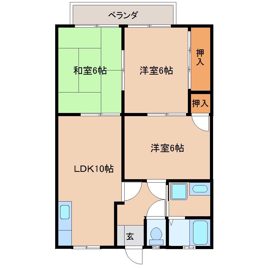 エクレール21(3LDK/2階)の間取り写真