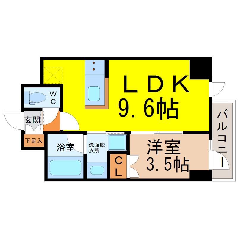 Mステージ矢田南(1LDK/8階)の間取り写真