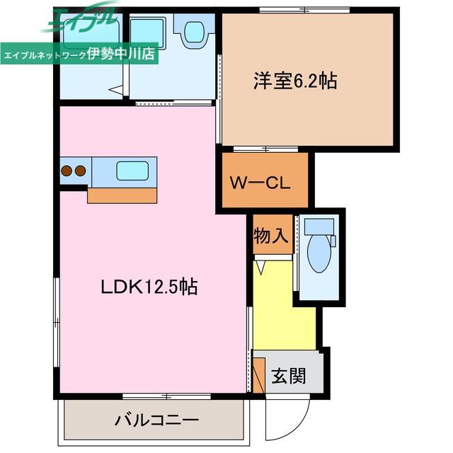 ブラウンハウス(1LDK/1階)の間取り写真