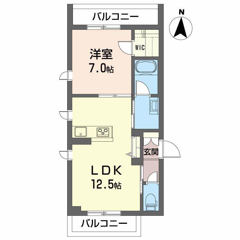 クレールII(1LDK/2階)の間取り写真
